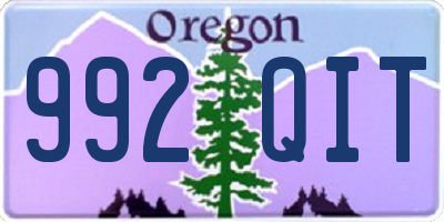OR license plate 992QIT