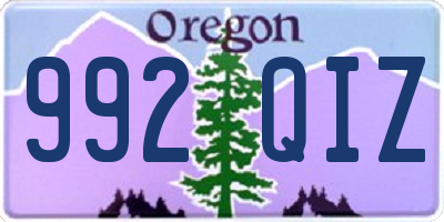 OR license plate 992QIZ
