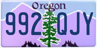 OR license plate 992QJY