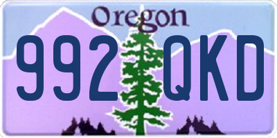 OR license plate 992QKD