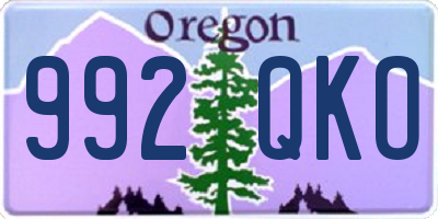 OR license plate 992QKO