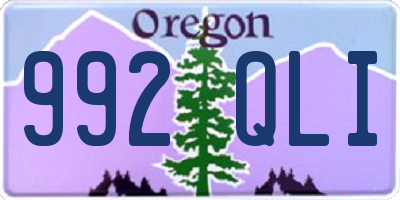 OR license plate 992QLI