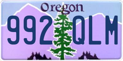 OR license plate 992QLM