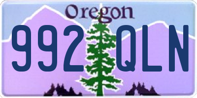 OR license plate 992QLN