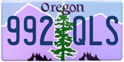 OR license plate 992QLS
