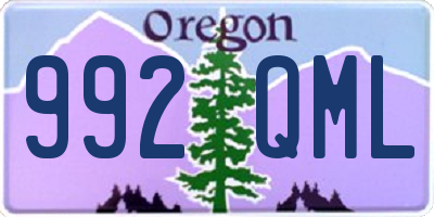OR license plate 992QML