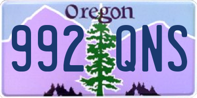 OR license plate 992QNS