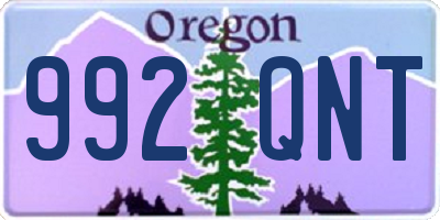 OR license plate 992QNT