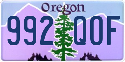 OR license plate 992QOF