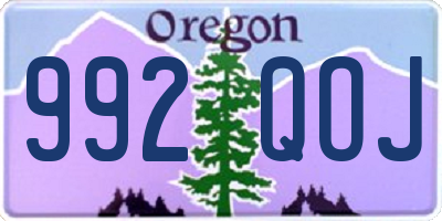 OR license plate 992QOJ