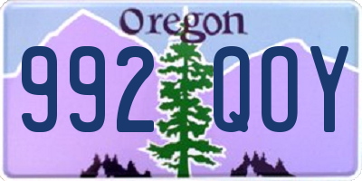 OR license plate 992QOY