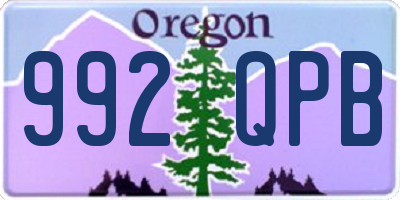 OR license plate 992QPB