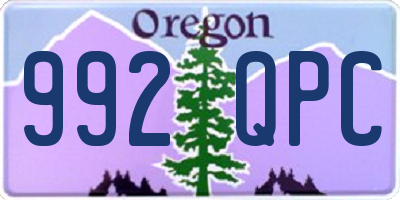 OR license plate 992QPC