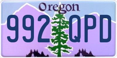 OR license plate 992QPD
