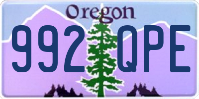 OR license plate 992QPE