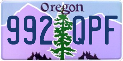 OR license plate 992QPF