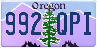 OR license plate 992QPI
