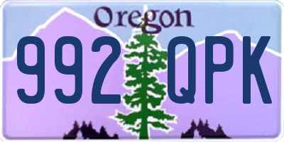 OR license plate 992QPK