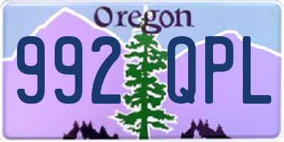 OR license plate 992QPL