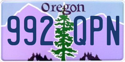 OR license plate 992QPN