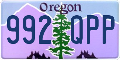 OR license plate 992QPP