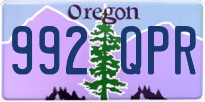 OR license plate 992QPR