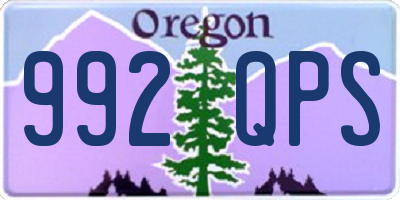 OR license plate 992QPS