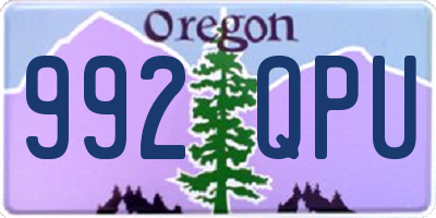 OR license plate 992QPU