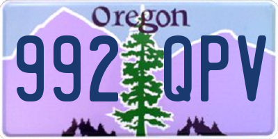 OR license plate 992QPV