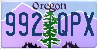 OR license plate 992QPX