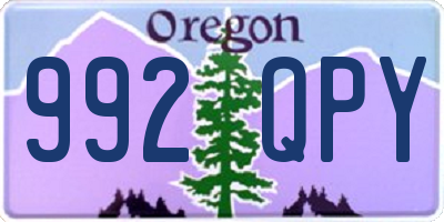 OR license plate 992QPY