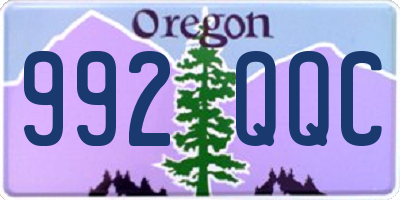 OR license plate 992QQC