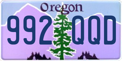 OR license plate 992QQD