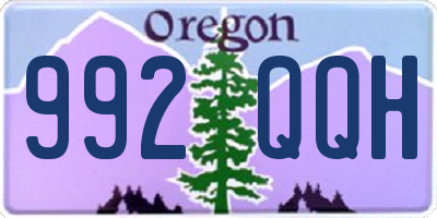 OR license plate 992QQH