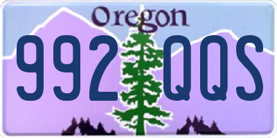 OR license plate 992QQS
