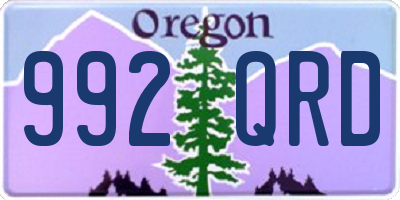 OR license plate 992QRD
