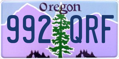 OR license plate 992QRF