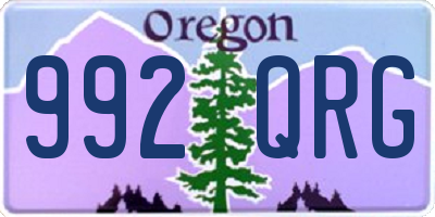 OR license plate 992QRG