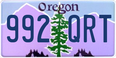 OR license plate 992QRT