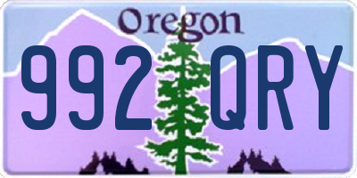 OR license plate 992QRY