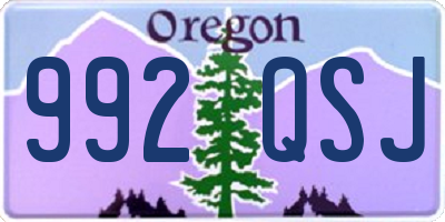 OR license plate 992QSJ