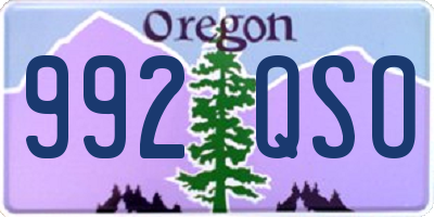 OR license plate 992QSO