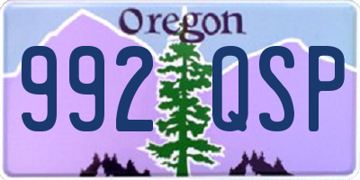 OR license plate 992QSP