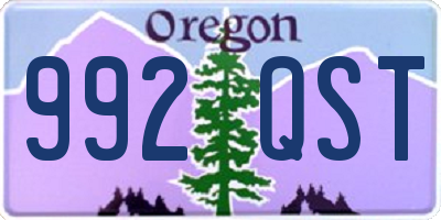 OR license plate 992QST