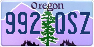 OR license plate 992QSZ