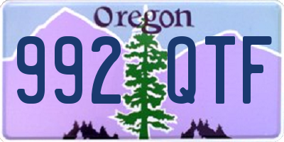 OR license plate 992QTF