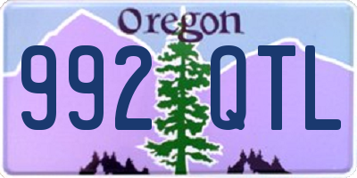 OR license plate 992QTL