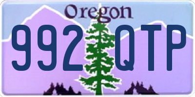 OR license plate 992QTP