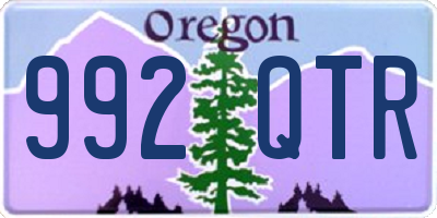 OR license plate 992QTR