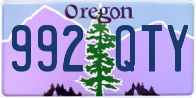 OR license plate 992QTY